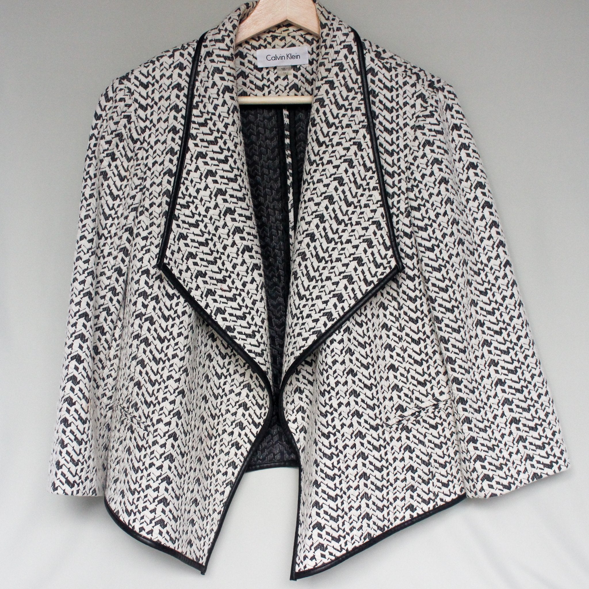 calvin klein black and white blazer