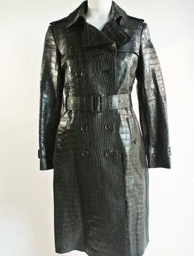 Burberry Alligator Wrap Trench Coat in Purple