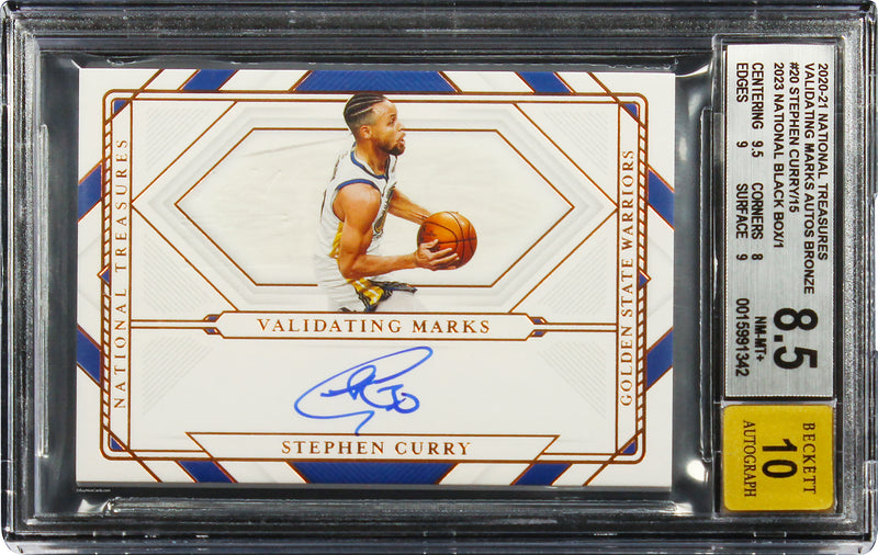 2020-21 Stephen Curry Panini National Treasures Validating Marks