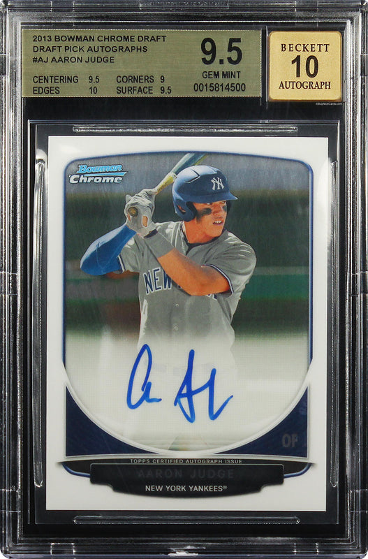 2015 Bowman Draft Chrome Refractor Aaron Judge Rookie Card #150 PSA 10 GEM  MT