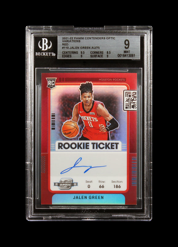 2021-22 Jalen Green Panini Contenders Optic Red Rc Rookie Auto /75