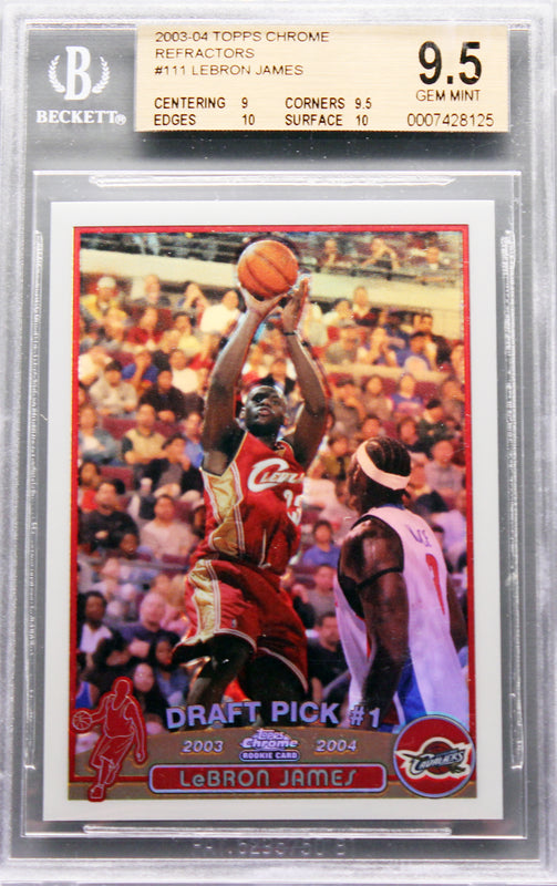 2003-04 Lebron James Topps Chrome Refractor RC Rookie #111 BGS 9.5 