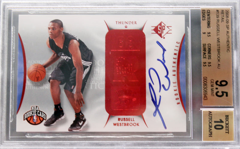 2008-09 Russell Westbrook SP Authentic Retail RC Rookie Auto /10