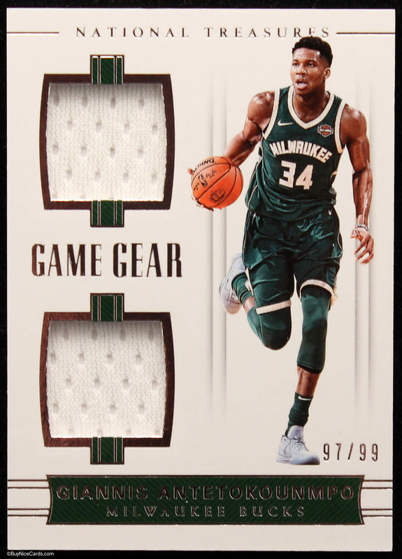 2017-18 Giannis Antetokounmpo Panini National Treasures Game Gear 