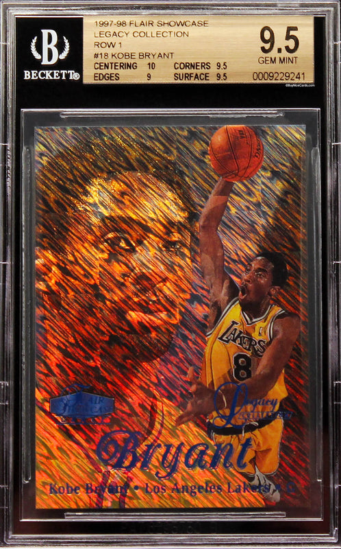 1997-98 Kobe Bryant Flair Showcase Legacy Row 1 /100 BGS 9.5 Pop 6 