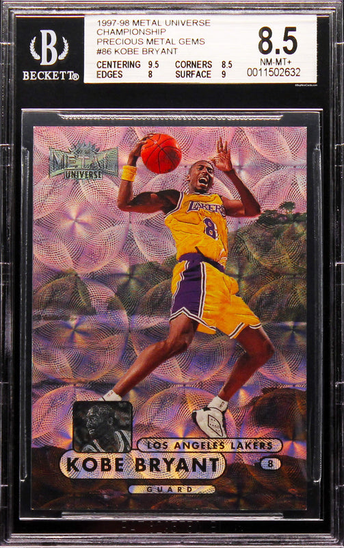 1997-98 Kobe Bryant Skybox Metal Universe Precious Metal Gems PMG 