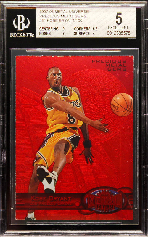 1997-98 Kobe Bryant Skybox Metal Universe Precious Metal Gems PMG 