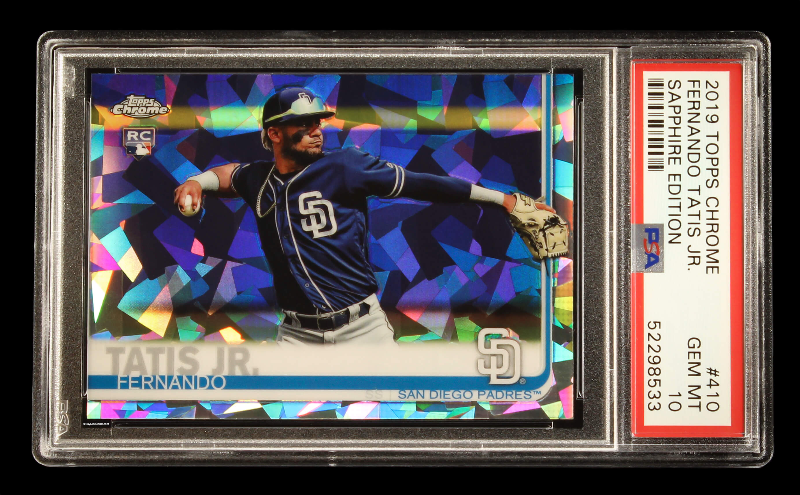 2019 Fernando Tatis Topps Chrome Sapphire Edition Cracked Ice