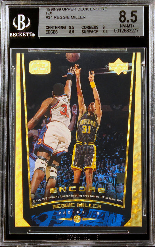 1998-99 Reggie Miller Upper Deck Encore F/X #34 SP /125 BGS 8.5 