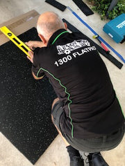 cut rubber gym tile flooring