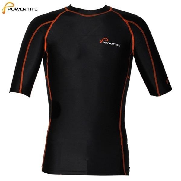 POWERTITE MEN COMPRESSION TIGHTS SKINS SHORT SLEEVES TOP - SIZE SMALL - sweatcentral