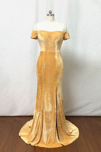 gold velvet bridesmaid dresses