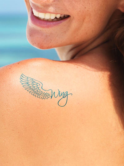 Blue Wings Tatouage Temporaire Dailes Dange Bleues