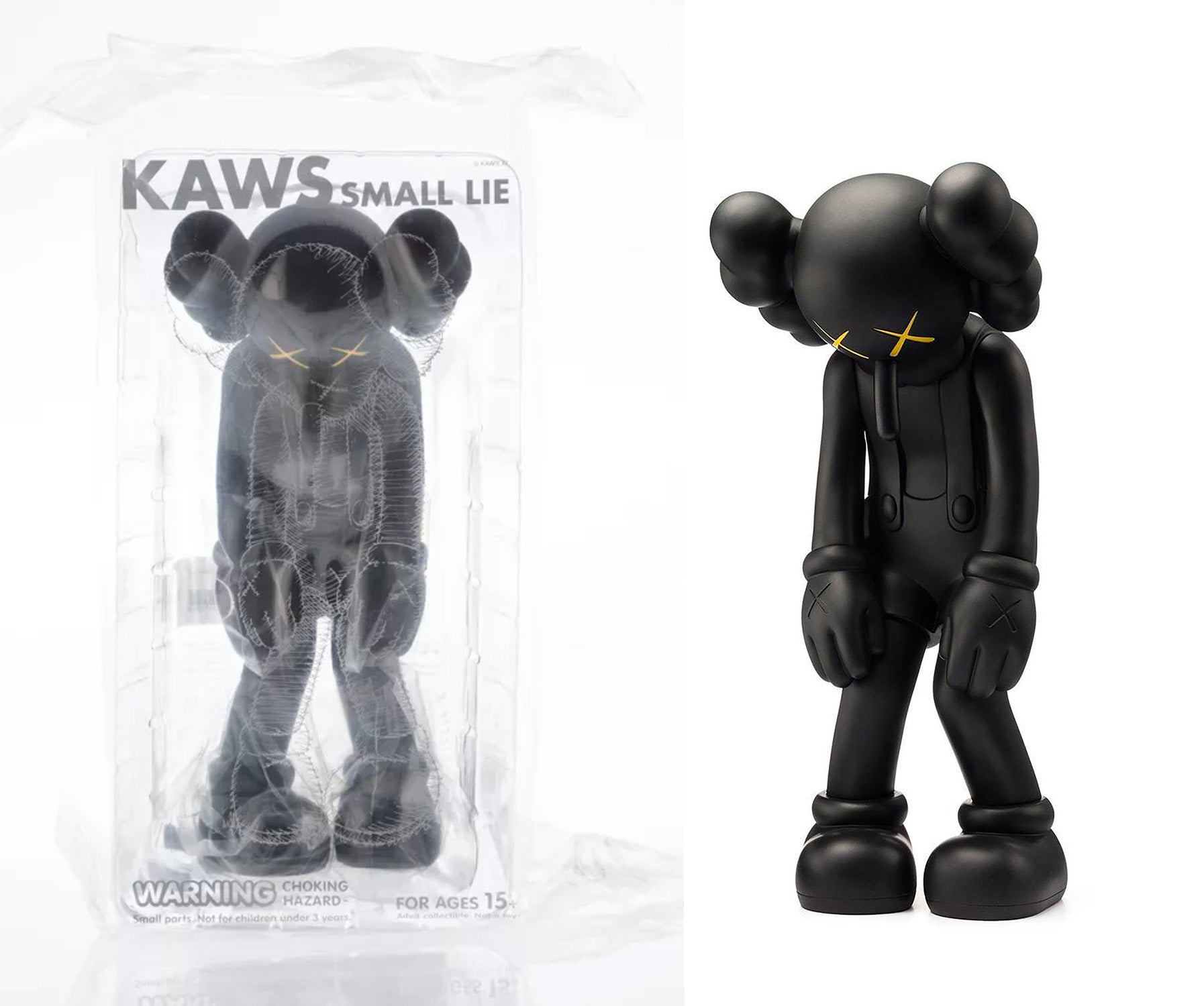 KAWS 'Small Lie' (black) Designer Vinyl Art Figure | Signari Gallery