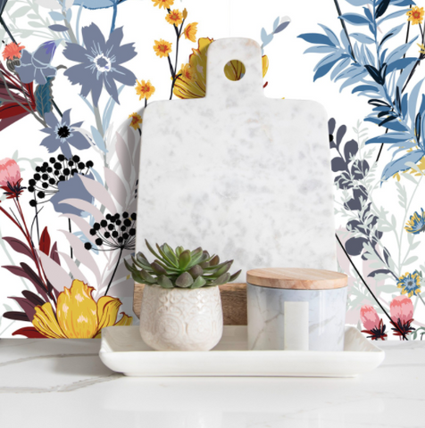 an image of wallpaper with colorful flowers