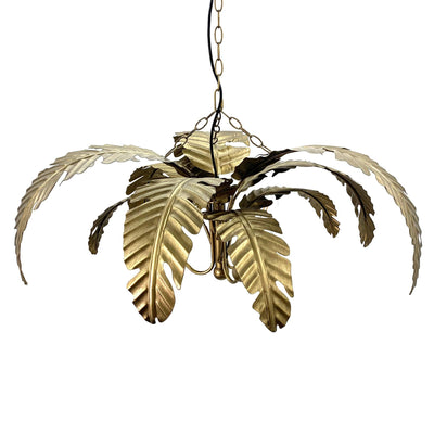 gold palm leaf pendant light