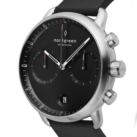 The Pioneer Chronograph: Winner of the 2020 Red Dot Award for Design, image of Nordgreen Pioneer Chronograph watch.