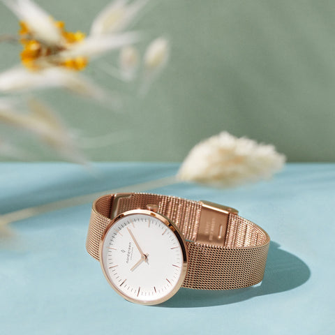 Nordgreen Gift Guide: Mother's Day 2020, image of Rose Gold Infinity watch.