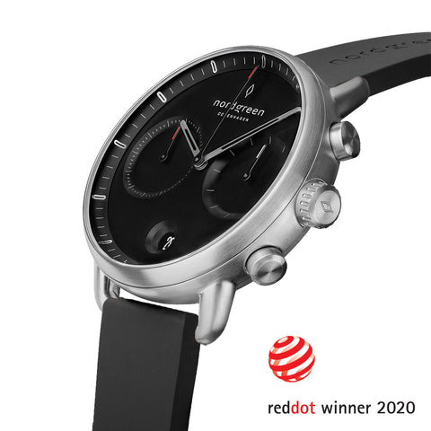 The Pioneer Chronograph: Winner of the 2020 Red Dot Award for Design, image of Nordgreen Pioneer Chronograph watch.