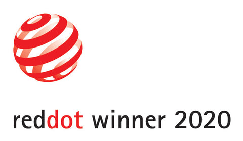The Pioneer Chronograph: Winner of the 2020 Red Dot Award for Design, image of red dot logo.