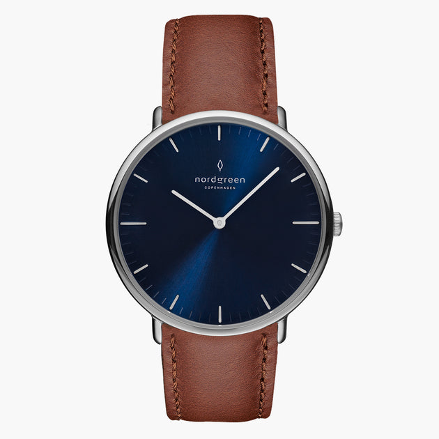Native | Navy Dial - Brown Leather