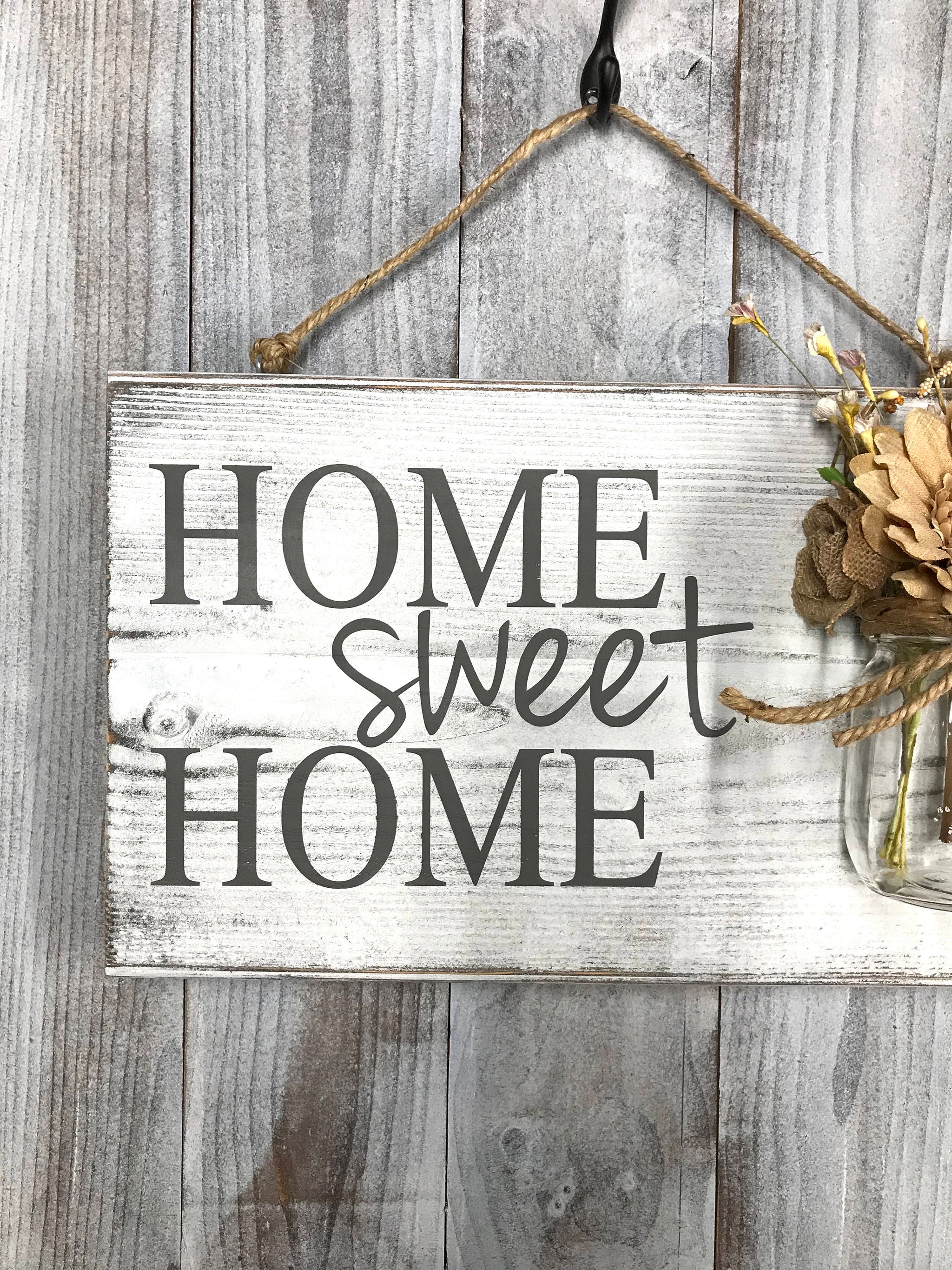 Rustic Chic Home Decor Wood Sign - Home Sweet Home – RedRoanSigns