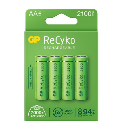 GP ReCyko AA 2100mAh Rechargeable Battery