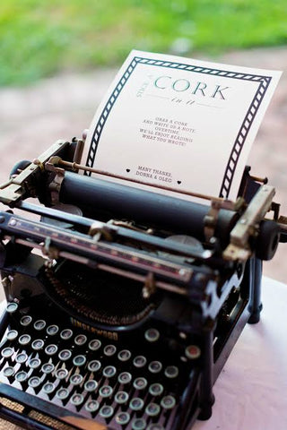 letter written with typewriter for guests book