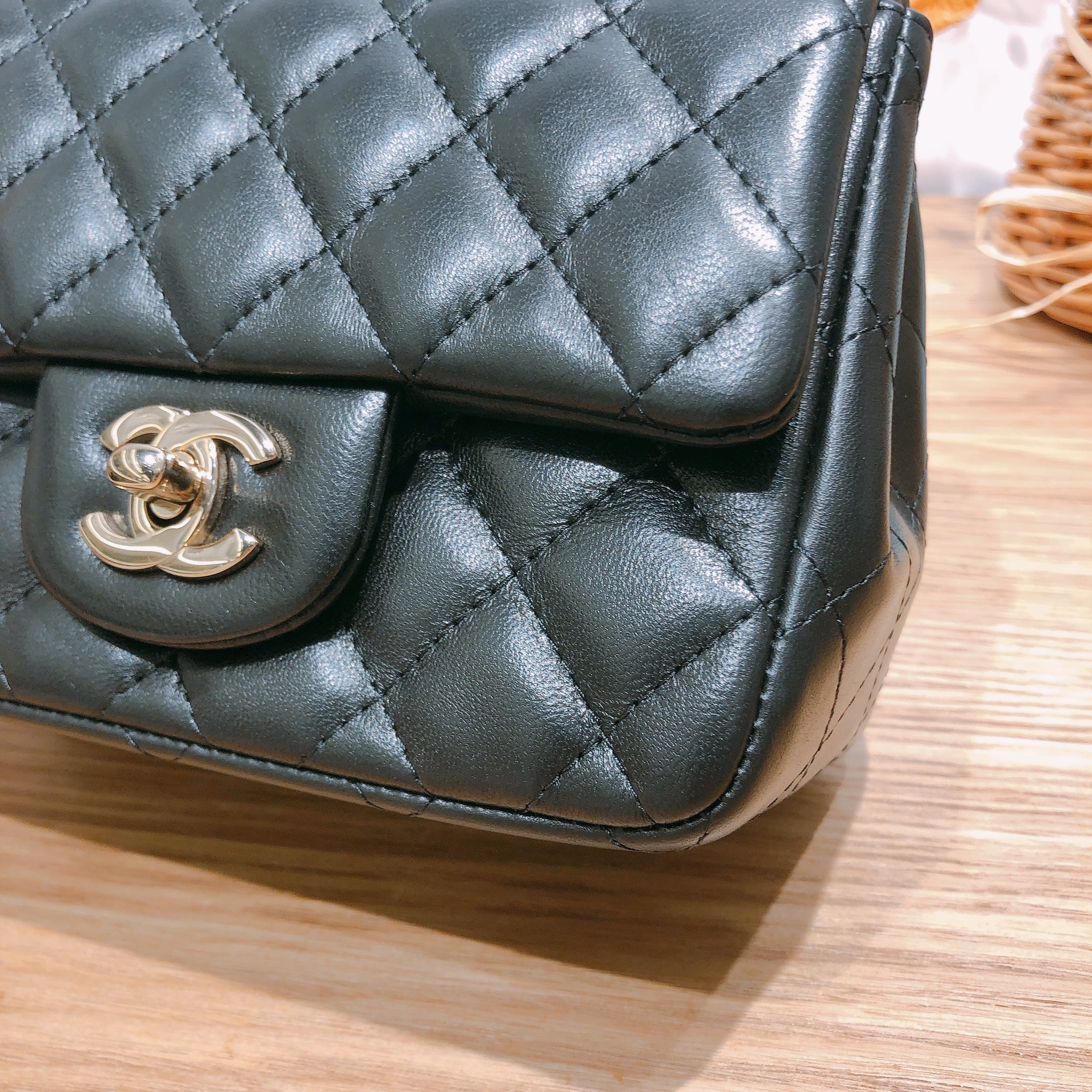 chanel mini square lambskin