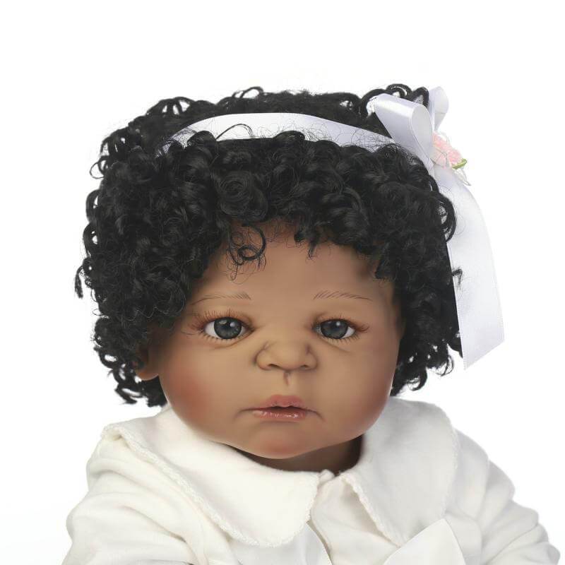 black reborn silicone baby girl