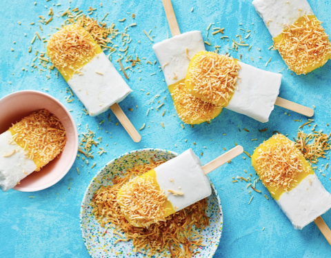 Coconut Mango Popsicles from My Kids Eat Volume 2 