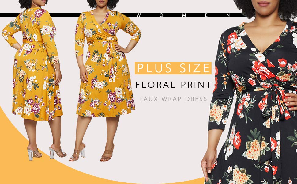 Plus Size Floral Dress