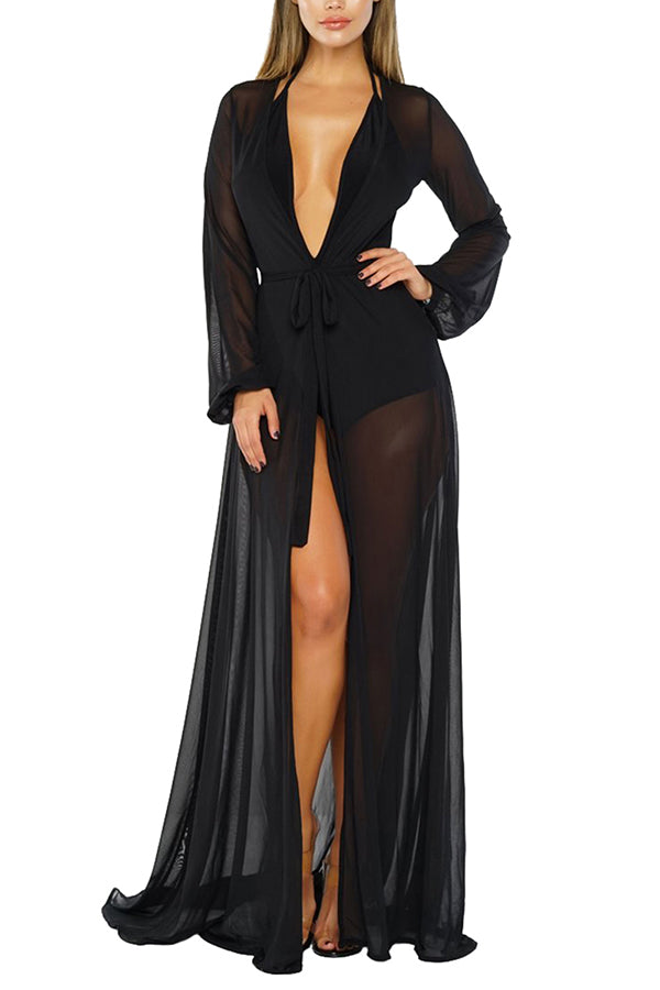 black maxi beach cover up