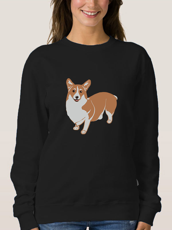 Corgi Sweatshirt Cute Animal Pullover Top For Women – Clorys