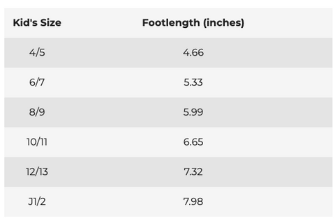 joybees kids size chart