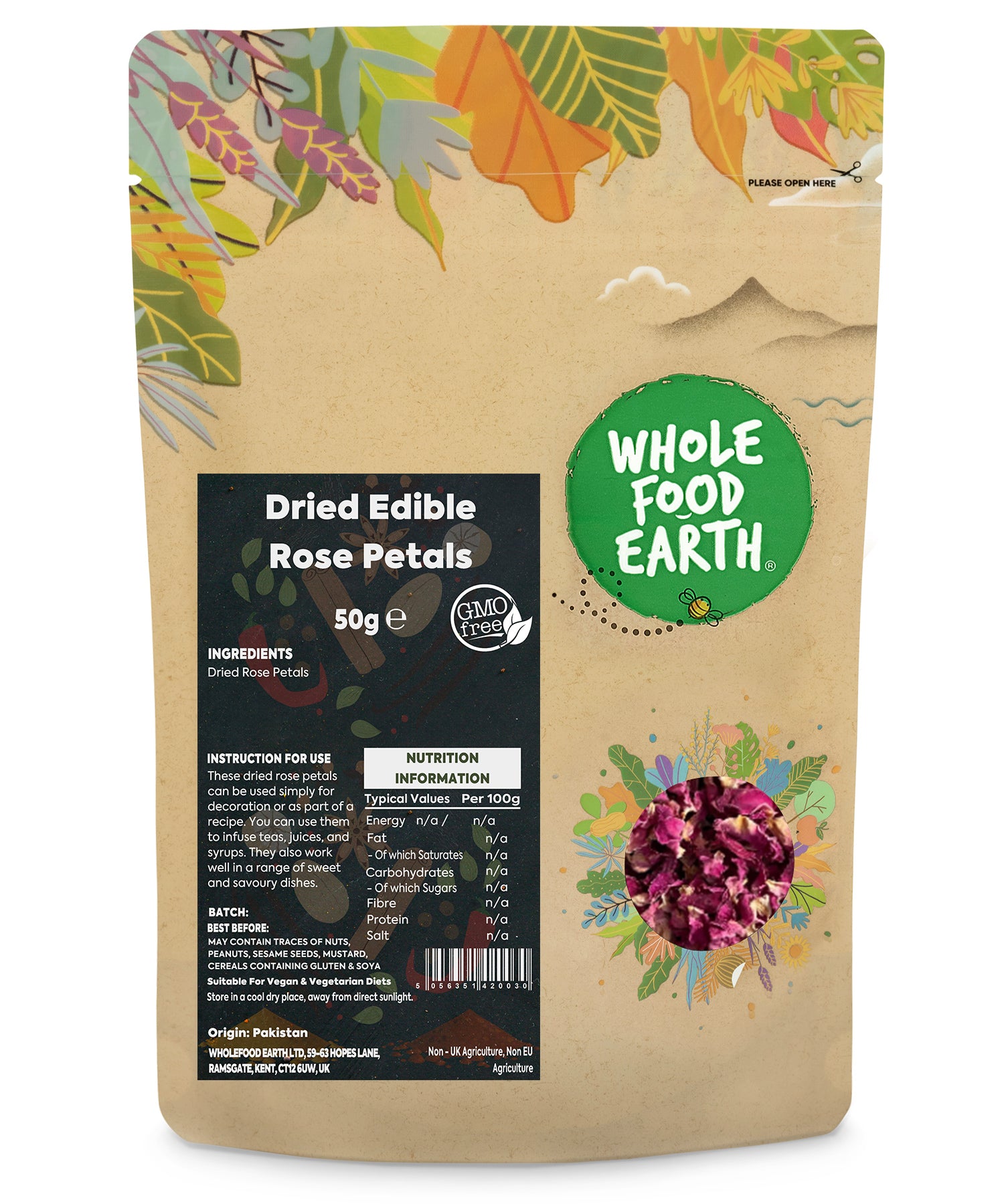  Buy Whole Foods Dried Edible Rose Petals (125g