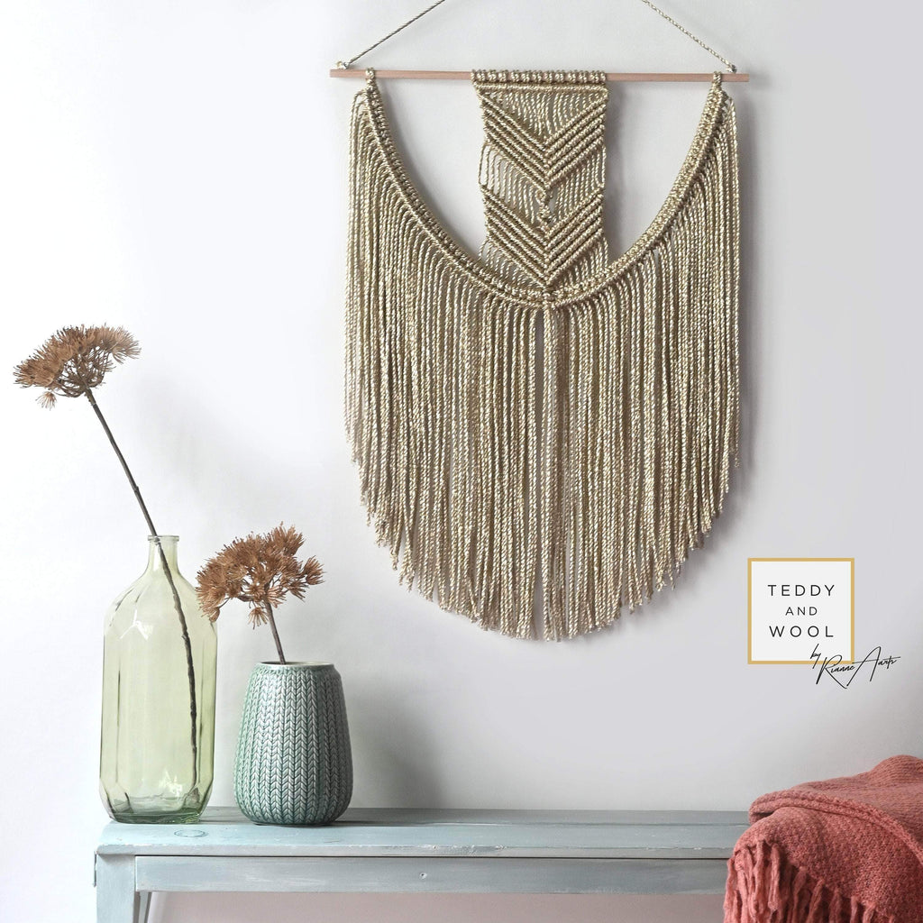 Modern Macrame Wall Hanging, EVA Fiber Artwork by Teddy and Wool