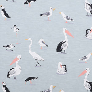 Fox and Finch Baby Romper Long Sleeve Zip Seaside - Seagull Print