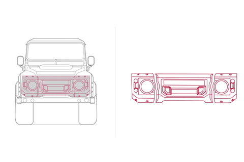 Land Rover Defender X-Lander Grille with headlight Surrounds