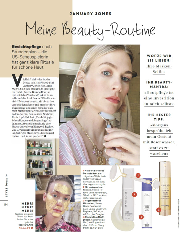 January Jones with NAZAN SCHNAPP Signature White Jade Roller