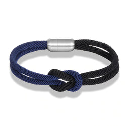 Bracelet Cordage Bleu & Noir