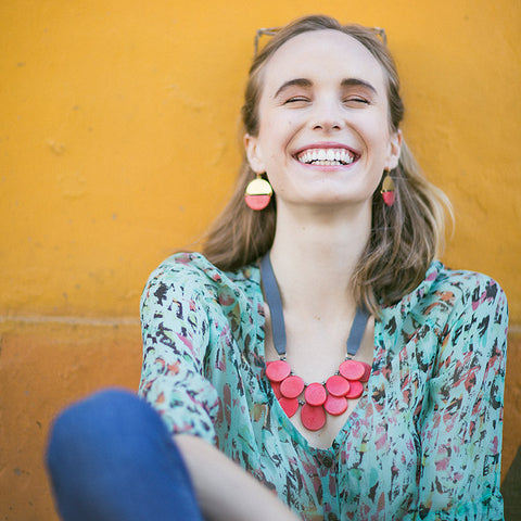 tagua nut Lina necklace and orleans earrings