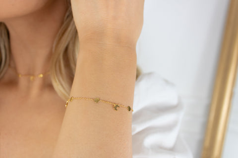 Star and Moon Motif Gold Bracelet