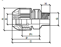 Dimensions of hansen straight compression fittings