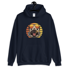 Hoodie Unisex Pug With Glasses At Sunset