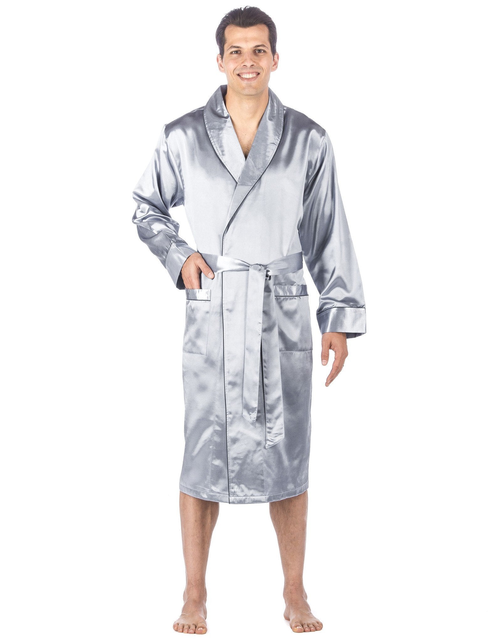 baby blue satin robe