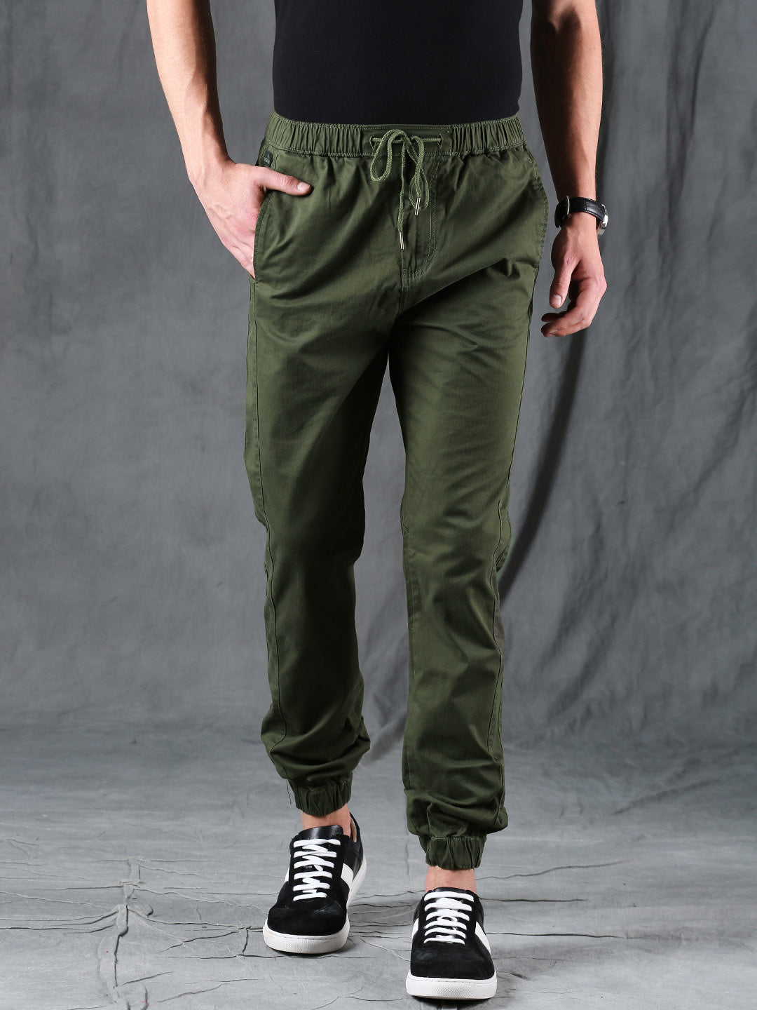 olive green jogger pants mens