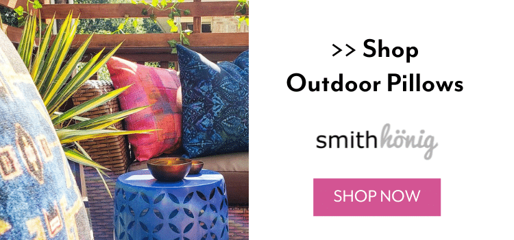 Turn your outdoor spaces into wanderlust-inspired garden rooms by bringing the color revolution outside with these outdoor pillows exclusively from SmithHönig. Add a pop (or two) of color and print to your space with pillows that are perfect for fall.