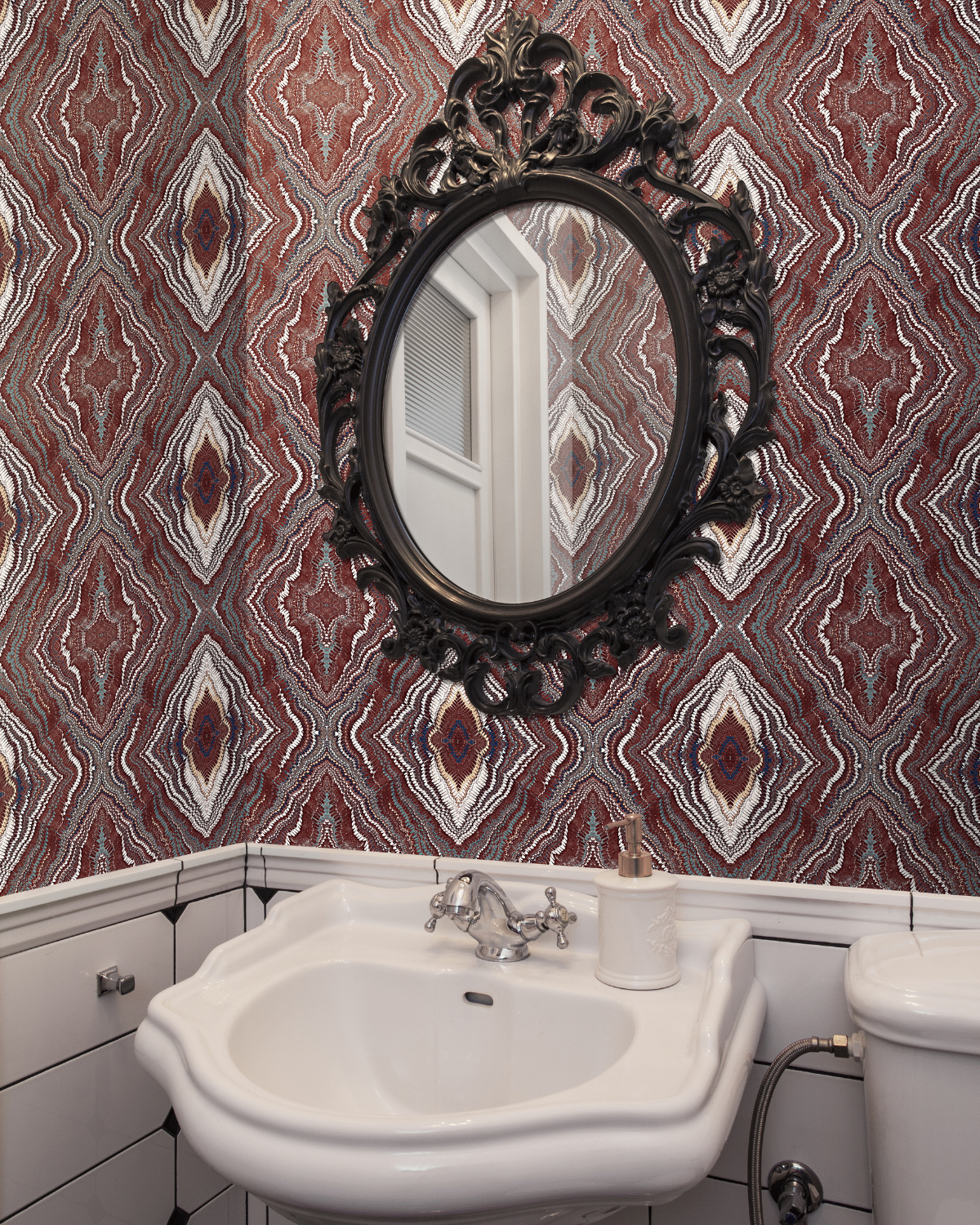 Ready to update your bathroom? Peel and Stick Wallpaper is an easy way to add color and pattern. Try these exclusive prints from SmithHönig.