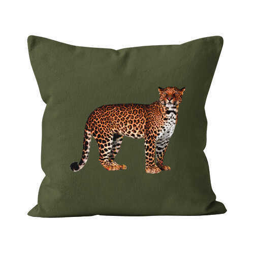 Velvet Pillow - Luxury Vegan - Solitude Pantera Forest Right Facing